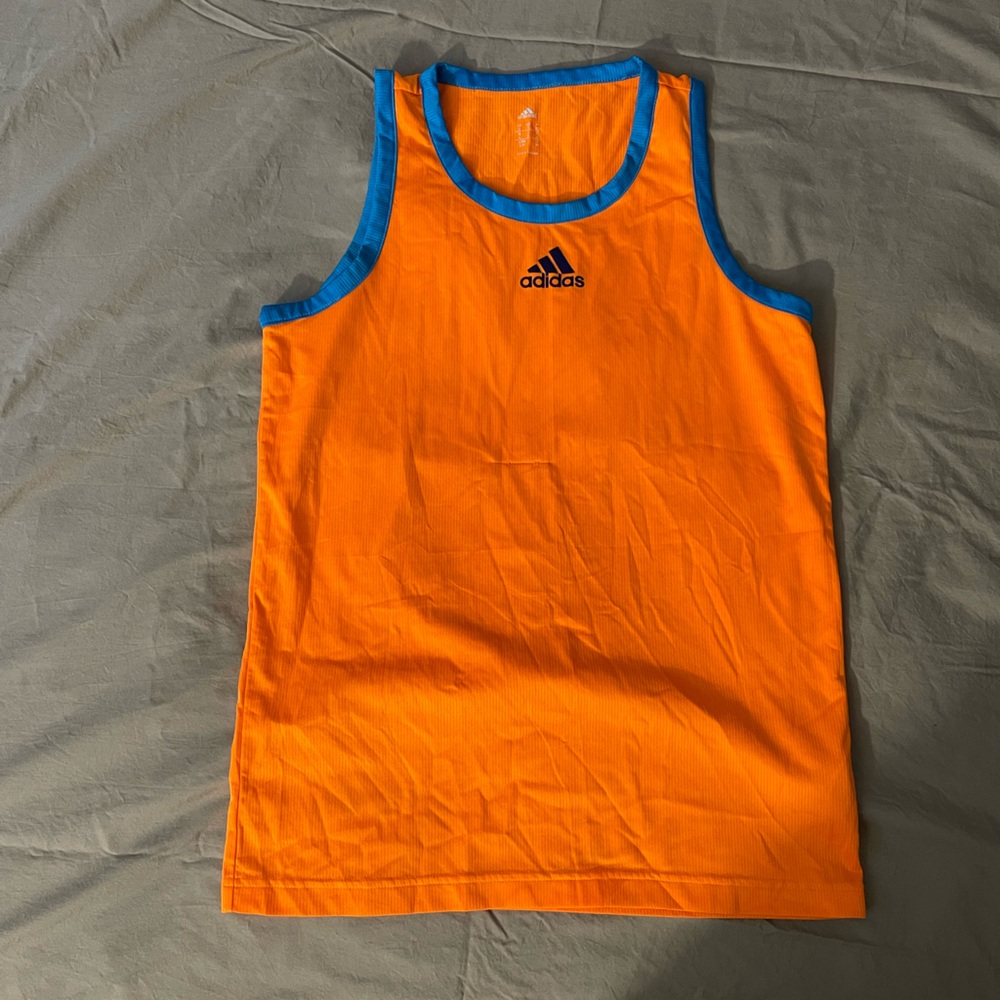 orange adidas tank top